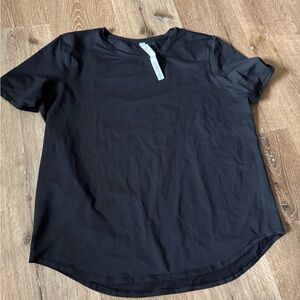 Lululemon Black High‎ Neck Running and Training T Shirt Short Sleeve Size 12